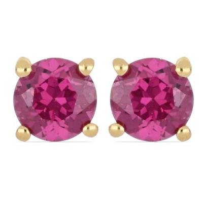 BUY 925 SILVER NATURAL RHODOLITE SINGLE STONE EARRINGS
